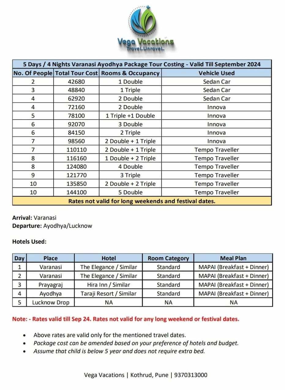 Ayodhya Ayodhya - Detailed itinerary with prices.